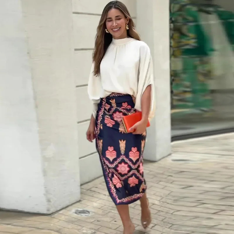 Conjunto Feminino Blusa e Saia Elisadora