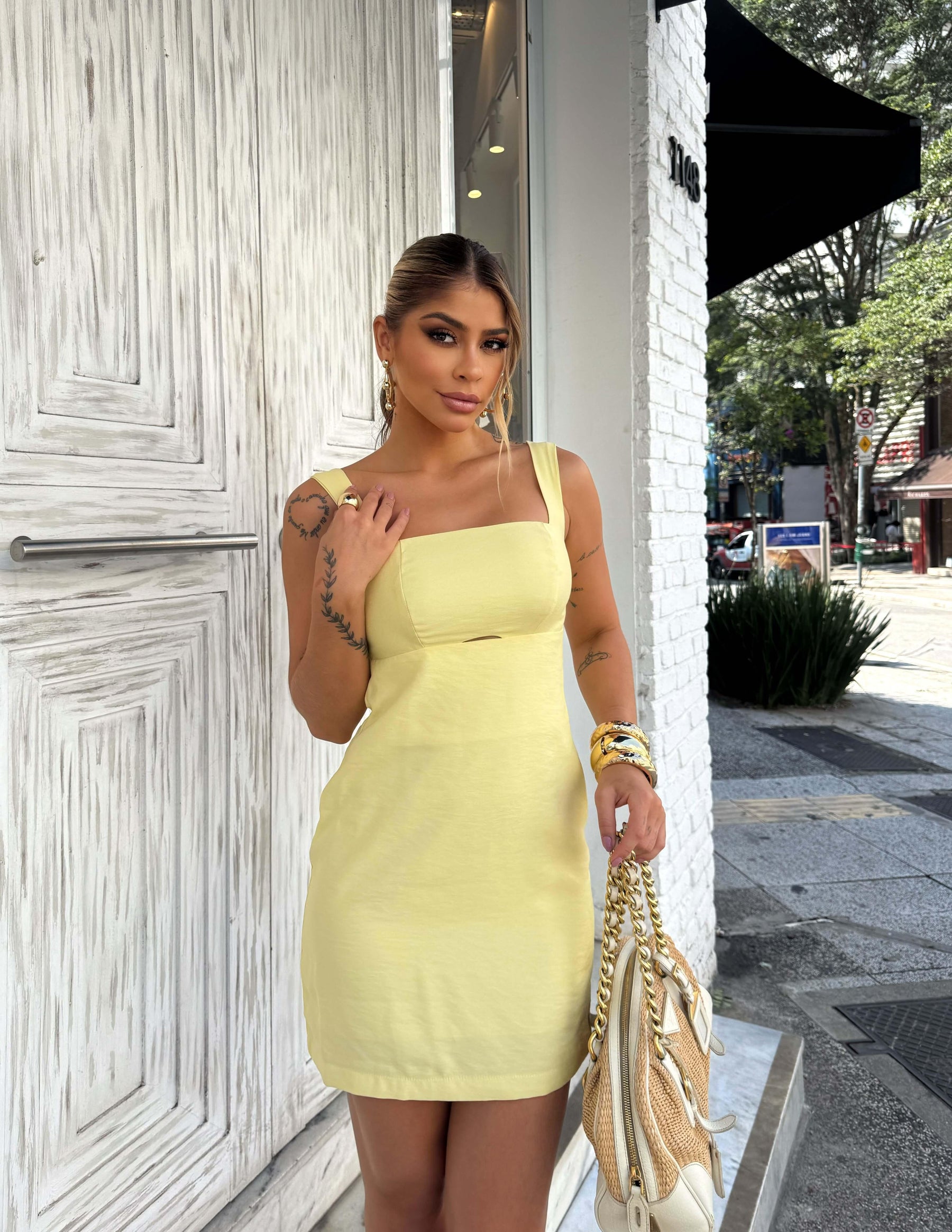 Vestido Monaco Amarelo Manteiga