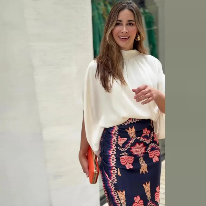 Conjunto Feminino Blusa e Saia Elisadora